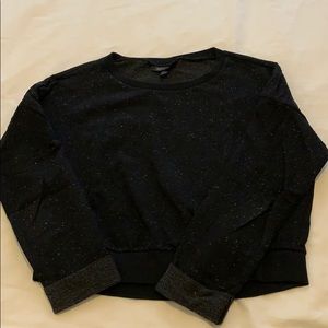 Cropped, speckled black TopShop sweat shirt